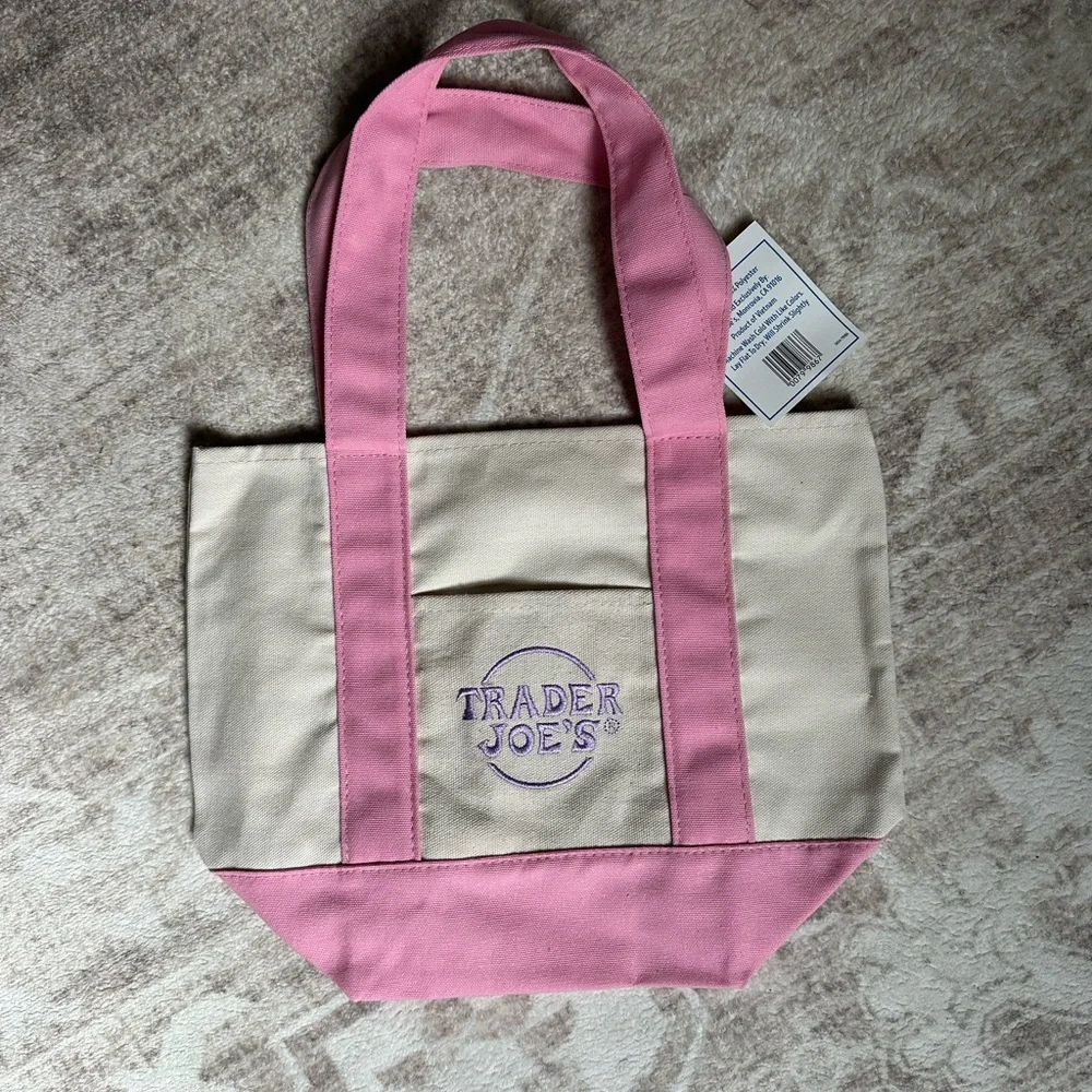 Trader Joe’s Mini Tote Pink - Picture 2 of 2